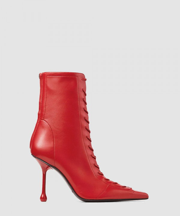 [JIMMY CHOO-지미추] Scarlett Ankle Boot 95 포스트박스 레드 나파 가죽 부츠 SCARLETTAB95NAP