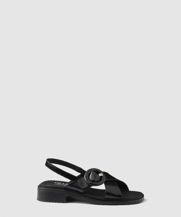 [PRADA-프라다] 버클 장식 브러쉬드 가죽 샌들 1X962N