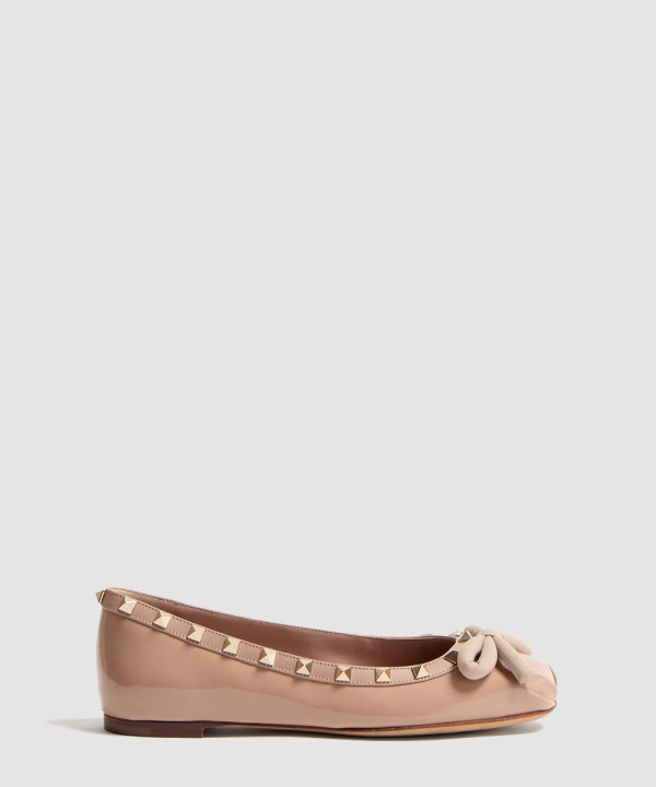[VALENTINO-발렌티노] 락스터드 페이턴트 가죽 발레리나 6W2S0HQ5VNW